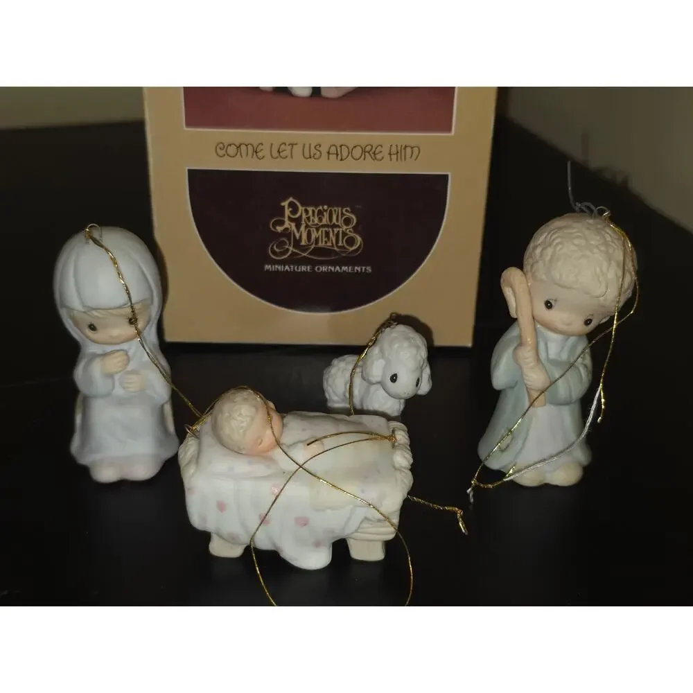 Enesco Precious Moments Miniature Nativity Ornaments Come Let Us Adore Him E5633